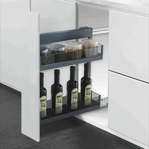 GLASS SHELF SIDE PULLOUT GRAY